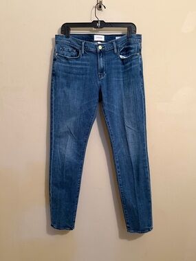 FRAME Le Garçon Jeans Womens Size 28 Blue Straight Slim Denim